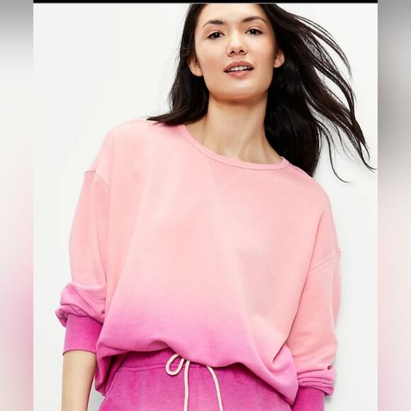 Lou & Grey Purple Pinky-Peach Dip Dye SOFT Pullover  Sweatshirt S - Picture 14 of 15